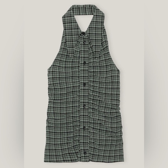 [ganni] NWT 2pc seersucker halter top and kick flare pants set - Picture 9 of 16